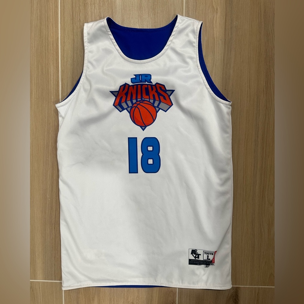 White and Blue New York Knicks Basketball Jersey